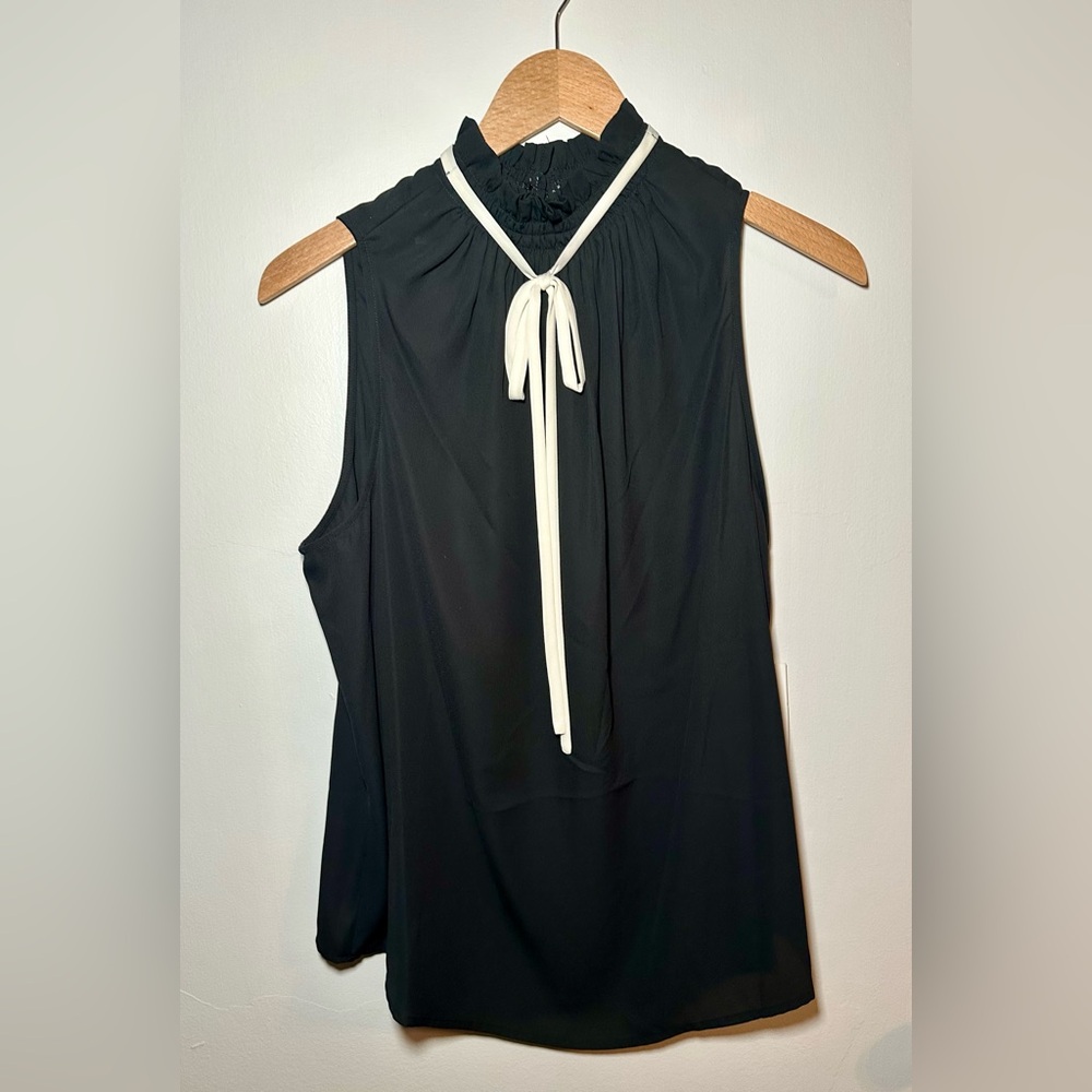 NWT Who What Wear black sleeveless blouse Size XXL